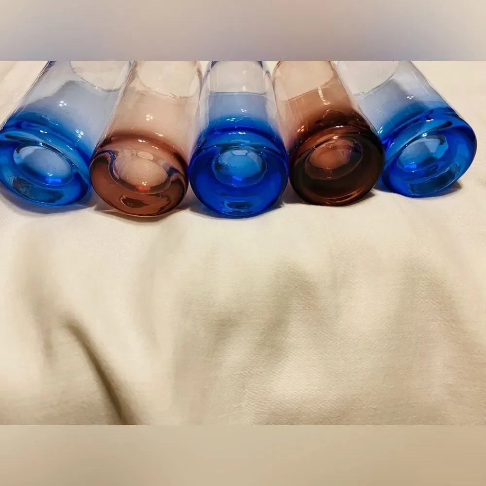 Vintage Chimney Schnapps Glass 1 Set of 5 Assorted Colors 1950s